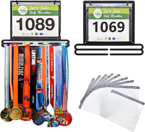 Race Bib and Medal Display Hanger - Holds 40+ Medals & 20