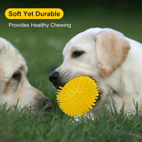 VITEVER 3 Colors Heavy Duty Squeaky Dog Toy Balls, 4.5” for Medium Large Dogs, Durable Chew Toys