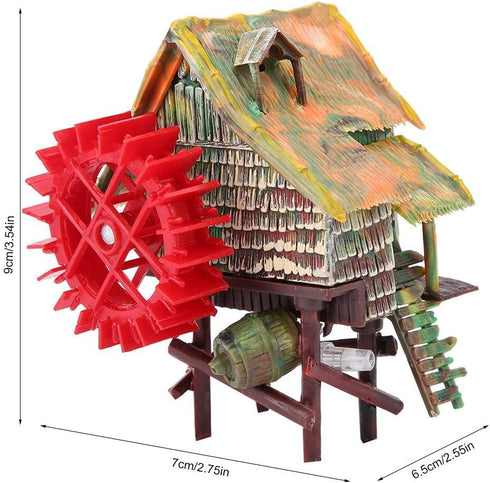 Vividly Color Resin Aquarium Large Water Wheel, Rotatable Fish Ornaments for Aquarium