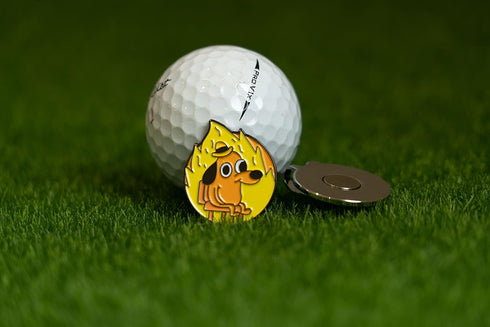 This is Fine Meme Golf Ball Marker with Magnetic Hat Clip - Funny Golf Gift for Men, Kids - Golf Accessories and Gifts