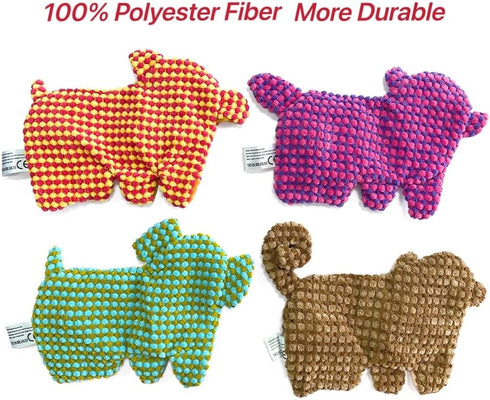 AZSSMUK Cute No Stuffing Dog Toy for Small Medium Breeds, Fun Indoor Chew and Play (4 Pack)