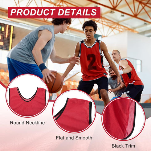Reversible Numbered Soccer Practice Pinnies for Youth - PATIKIL Training Vest