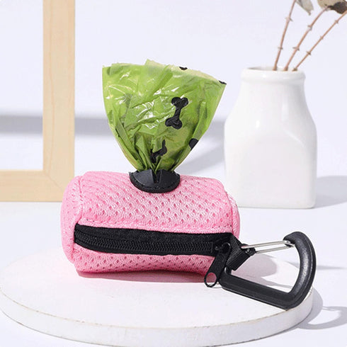 Rooyar Dog Poop Bag Dispenser Hangable MeshFabric Pet Poop Bag Holder Practical Trash Bag Dispenser For Pet Walking