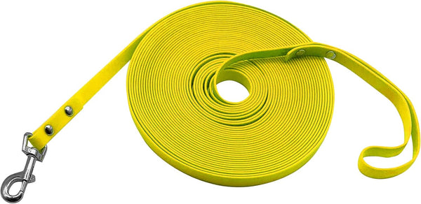 Dog Training Leash, Waterproof Long Leash for Recall Training, TPU Material, 50FT (Yellow)