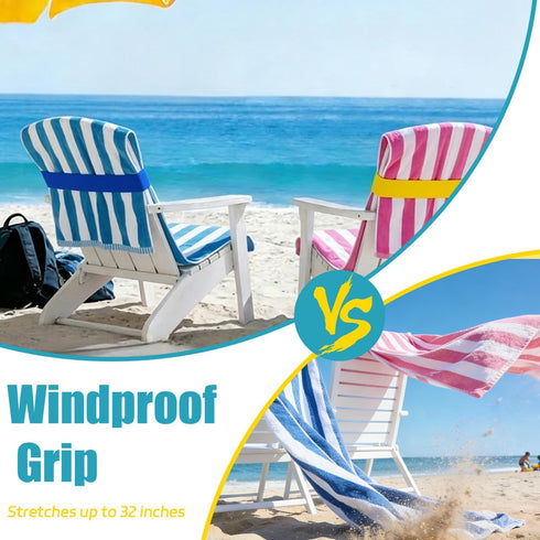 Exqusdy 2 1 in Sand Remover for Beach + Elastic Towel Bands for Cruise Chair Powder Puff with Talc-Free Formula