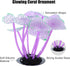 VOCOSTE Soft Silicone Glowing Aquarium Mushroom Coral, Fluorescence Aquatic Artificial Coral for Fish Tank Decoration