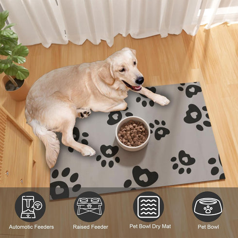 12"x20"- Pet Feeding Mats Absorbent Dog Mat for Food and Water, Rubber Pet Food Mat, Non Slip Mat for Dogs, Pet Mats