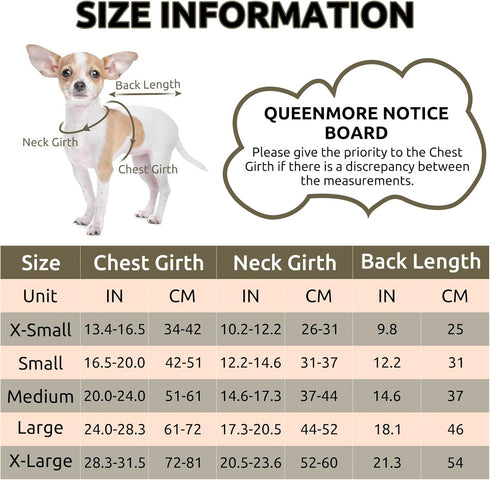 Queenmore Warm Dog Coat, Cold Weather Puffer Jacket with Ultra Thick Plush Lining (Green, Large)