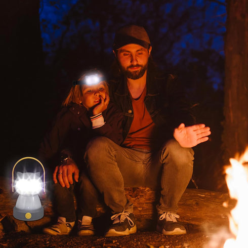 VIHOSE 2 Set Animal LED Camping Lantern and Headlamp, 4 Pcs Battery Powered Night Light for Emergency