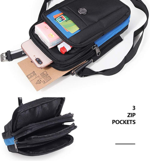 Senient Wolf Waterproof Nylon Phone Bag, Multifunctional Small One Shoulder Crossbody Wallet for Travel