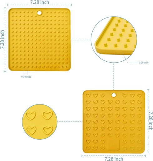 Dog Lick Mat, Dog Slow Feeder, Pet Calming Mat, Anxiety Relief Dog Cat Training Licking Mat, Perfect for Food, Yogurt