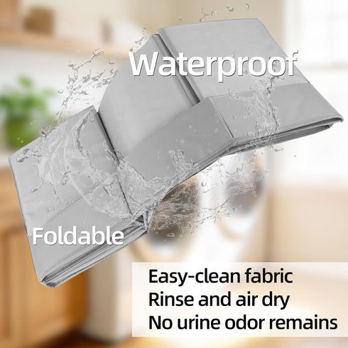 Dmnnlp 32.3"x22"x15.7" 6 Potty(Gray2) Dog Pee Pad Holder with High Walls, No-Splash Indoor Dog Potty Box with Clamps