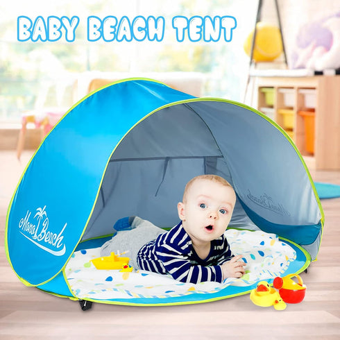 Monobeach Baby Beach Tent, Portable Pop Up Shade Pool, UV Protection Sun Shelter for Infants