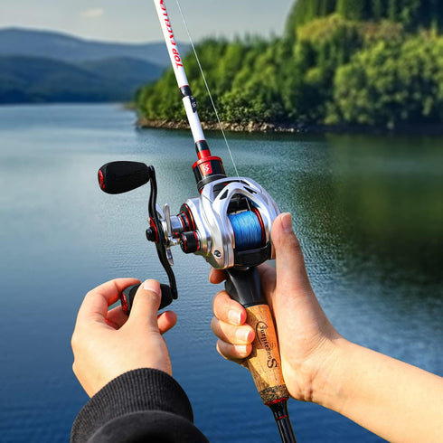 Sougayilang Baitcasting Reel - Lightweight Graphite Frame with 9 + 1 Anti-Reverse Ball Bearings