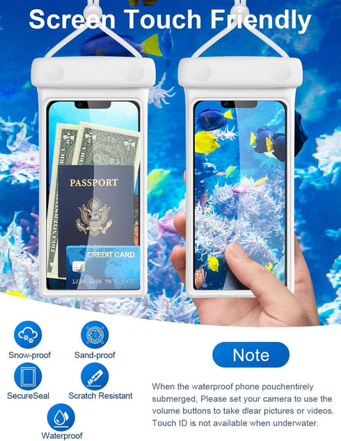 wellhouse Waterproof Phone Pouch, Case for iPhone 16 15 14 13 Pro Max XS Samsung, IPX8 3D Dry Bag (Duke Black+White, 2