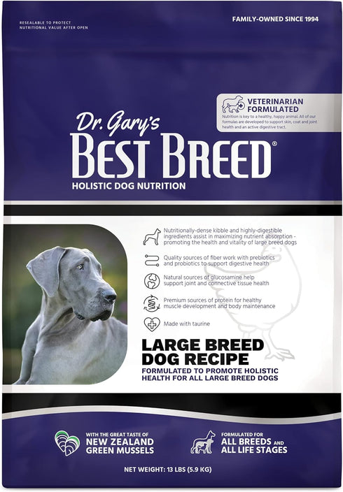 Best Breed Dr. Gary's Large Breed Dog Diet, Natural Dry Dog Food, 13 lbs, Made in USA