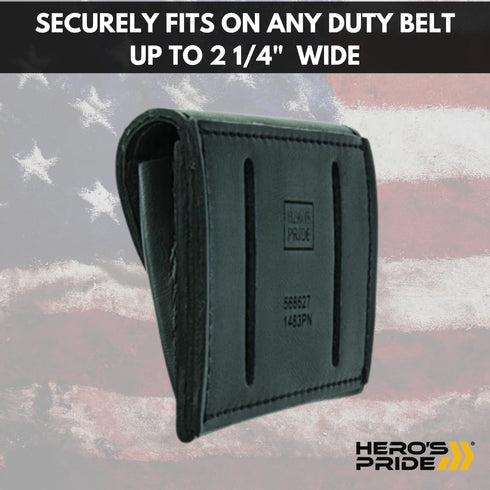Hero's Pride AirTek Glove Pouch, Tactical Leather Glove Holder for Duty Belt, Lightweight with Three Sections