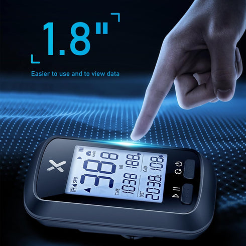 XOSS G+ GPS Bike Computer with Mount, Wireless Bluetooth Cycling Speedometer, Multifunctional Odometer, IPX7 Waterproof