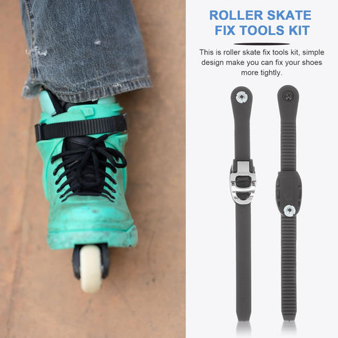 Roller Skate Strap, 2Pcs Inline Roller Shoes Strap, Professional Buckle Replacement for Snowboard Straps, Black