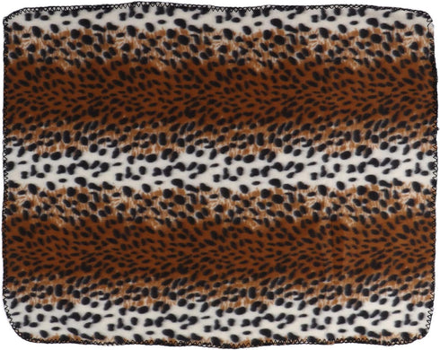 Fleece Pet Blanket, Warm and Comfortable Kennel Blanket for Camping, Travel, and Beach (Leopard Print, S)