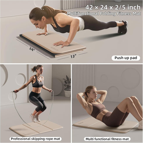 (1.2" 14"x 24"Extra Elbow Foldable Exercise Pad for Gym or Home Use, x Thick and Wide Multi-Functional Knee Pad Cushion