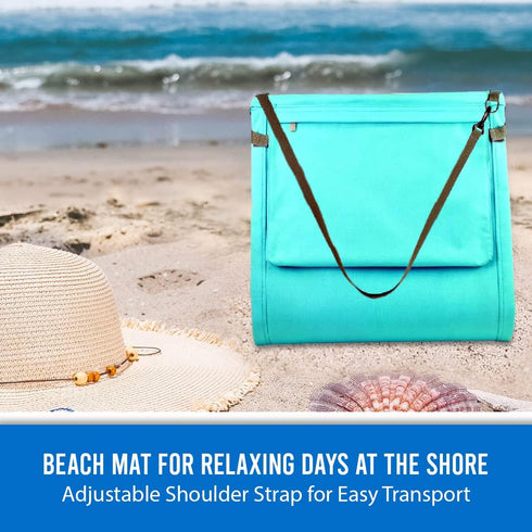 Bo-Toys Bo Toys Portable Beach Mat Lounge Chair and Tote (Plain Blue)