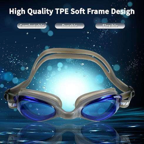 Water Gear Racer Anti-Fog Swimming Goggles, Great for Pool and Diving, Unisex