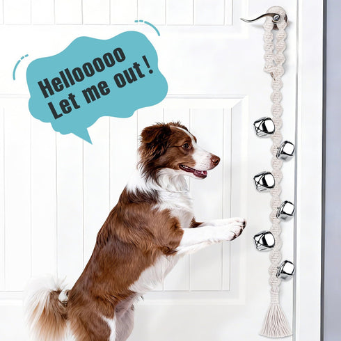 Housetraining Bell-6 1.5 COOYOO Dog Bells to Go Outside, Premium Quality Potty Training Dog Door Bell, Yarn Handwoven
