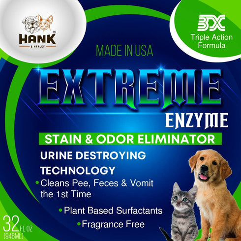 EXTREME ENZYME Stain & Odor Eliminator with Urine Remover, 2X Bio-Enzymatic Cleaners, Safe for Pets