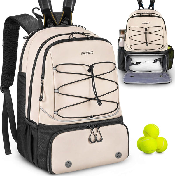 Tennis Bag, Large Tennis Backpack for Women with Ventilated Shoe Compartment and Insulated Pocket