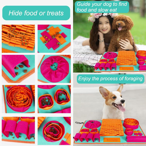 Vivifying Snuffle Mat for Dogs, Interactive Dog Enrichment Toys for Small Dogs and Cats Slow Eating and Keep Busy