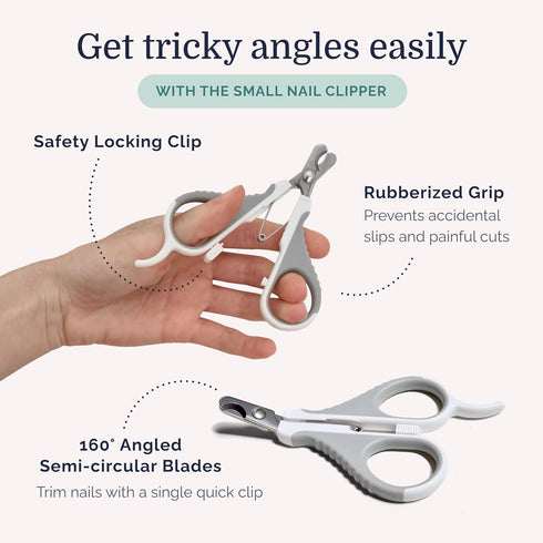 Hepper Cat Nail Clipper Kit - Small and Large Sharp Cat Claw Clippers with Added Nail File and Storage Pouch - Cat Nail