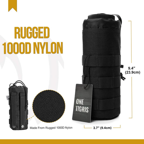 OneTigris Tactical Water Bottle Pouch - 32 oz - Upgraded Molle Carrier Bag for Hiking and Camping