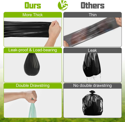 50 Pack (13 Sckee Heavy-Duty Waste Liners, Leak-Proof Potty Bags with Drawstring, Portable Toilet Buckets Bags