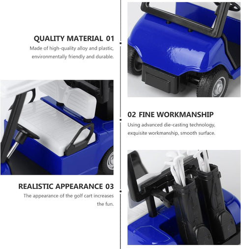 IMIKEYA Mini Golf Cart Die Cast Metal Model - 1:20 Scale Pullback Action Golfcart Vehicle