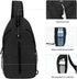 Sling-Bag Crossbody-Bag for Women and Men, Portable Hiking Daypack with Water Bottle Pocket (Black)