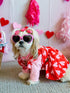 Fitwarm Valentines Day Sweet Heart Dog Dress, Holiday Outfit for Small Dogs Girl, Pet Cat Apparel, Red, Pink, Small