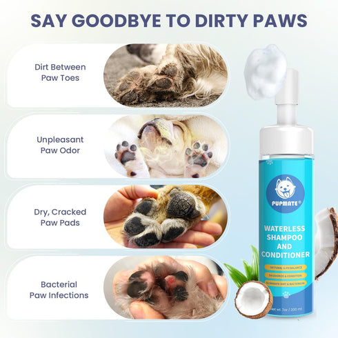 Dog Paw Care Kit | No-Rinse Paw Cleaner & Soothing Paw Balm | Gentle and Safe | Removes Tangles & Knots with Dog
