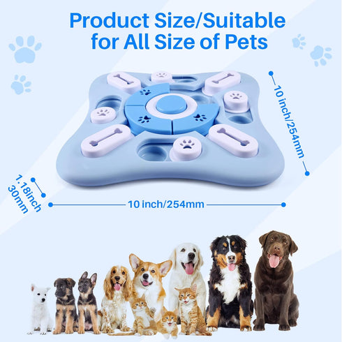 Interactive Dog Puzzle Toys for Large Medium Small Dogs, Squeaky Enrichment Mentally Stimulation Toys