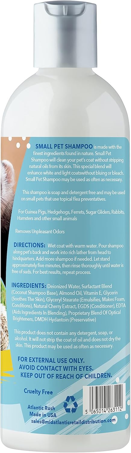 Critter Shampoo for Small Pets - 8oz Small Animal Fragrance Free Shampoo - Pet Shampoo for Small Critters Including Ferrets, Guinea Pigs, Rabbits, Hedgehogs, Hamsters & Sugar Gliders