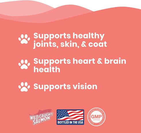 Wild Alaskan Salmon Oil for Cats and Small Dogs, Premium Quality Salmon Oil Supplement for Pets (2 Ounce)