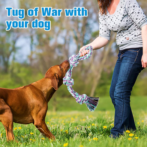UPSKY 2 Pack Nearly Indestructible Dog Rope Toys for Medium to Large Breeds, Dental Chew Toys
