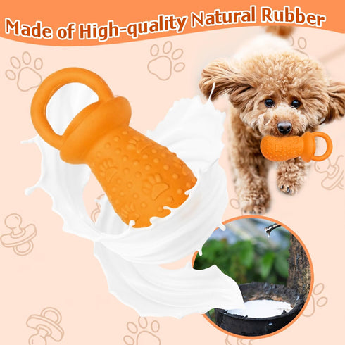 5.2" Dogs(Orange,1 Latex Chew Dog Toys, Novelty Squeaky Pacifier Dog Toys, Durable Pacifier Dog Chew Toys for Small