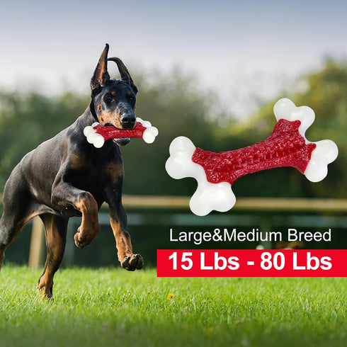 Tough Dog Toys for Large Breeds - Indestructible Nylon Bone Chew Toy for Aggressive Chewers, Extreme Chew Toys