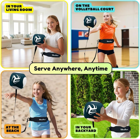 Volleyball Training Equipment Aid - Perfect Solo Serve & Spike Trainer for Beginners & Pros