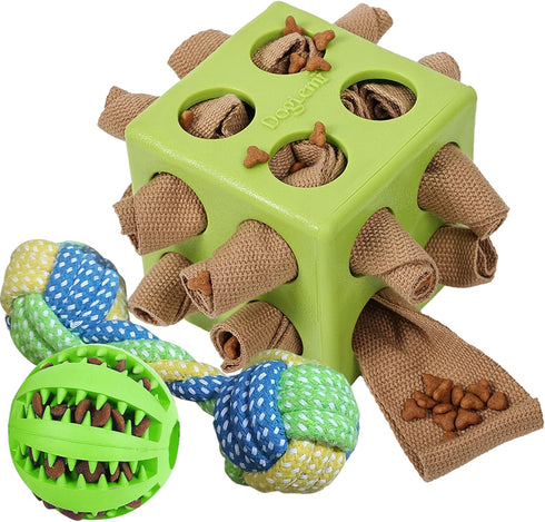Dog Puzzles, 3 Pack Interactive Snuffle Toys for Dogs, Slow Eating, Natural Foraging Skills, Relieve Boredom