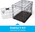 Paw Inspired Washable Padded Crate Mats for Dogs, 23” x 17” Pad, Leakproof Waterproof Bottom, Plush Pet Beds (Gray)