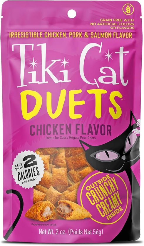 Tiki Cat Duets Cat Treats, Chicken Flavor, 2 oz. Pouch (8 Count)