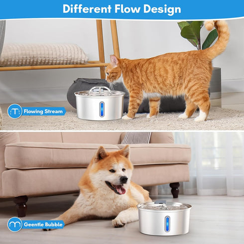 Cat Water Fountain Filters | GPOSY 16 Pack Replacement Filters for Stainless Steel 108oz/3.2L Pet Water Fountain
