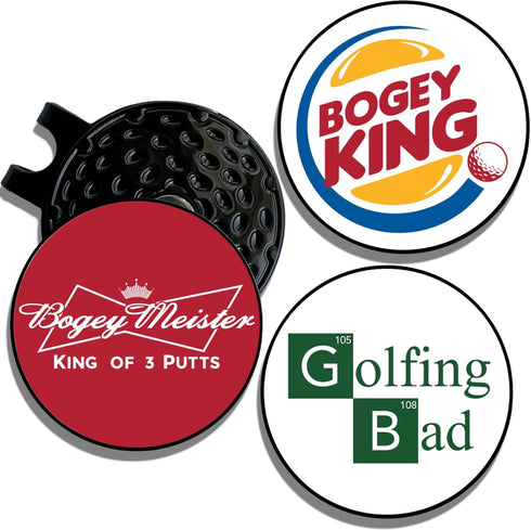 Golf Ball Marker Hat Clip | 3 Pack | Magnetic Hat Clips | Funny Golf Gifts for Men & Women